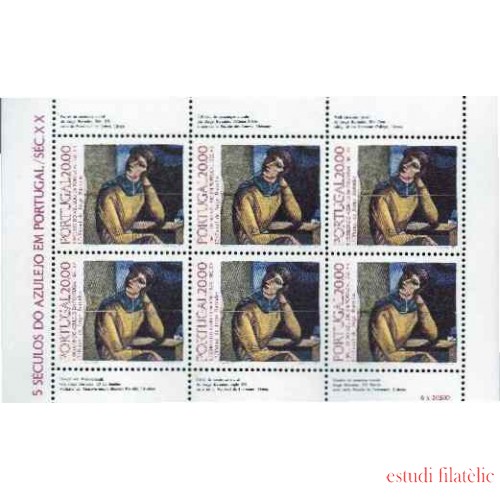 Portugal - 1627a - 1985 5 Siglos de Azulejos Cerámica de J. Barrados S XX Mini Hojita de 6 sellos nº 1627 Lujo