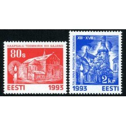 VAR3/S Estonia Nº 229/30 1993 Navidad Iglesias Lujo VAR3/S Estonia Nº 229/30 1993 Navidad Iglesias Lujo