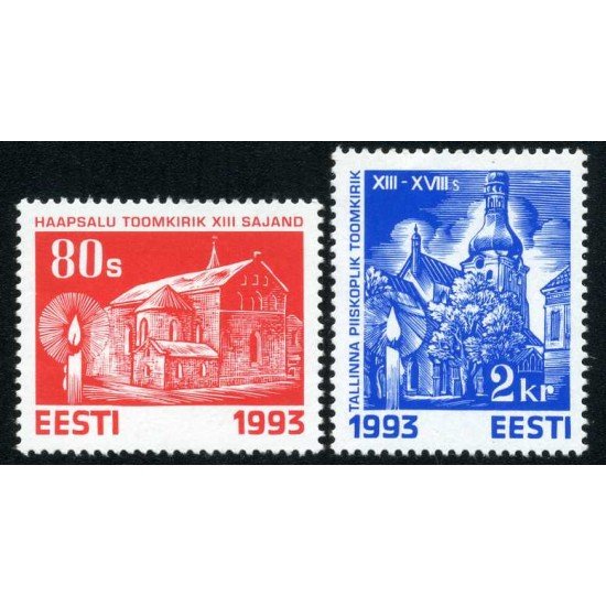 VAR3/S Estonia  Nº 229/30  1993  Navidad Iglesias Lujo