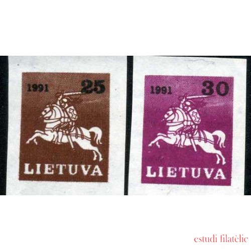 Lituania - 412A/12B - 1991 Serie Duque Vitautas a caballo Sin dentar Lujo