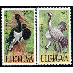 Lituania - 420/21 - 1991 Fauna Aves zancudas Lujo Lituania - 420/21 - 1991 Fauna Aves zancudas Lujo