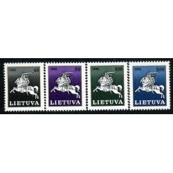 Lituania - 422/25 - 1991 Serie Gran-Duque Vitautas a caballo Lujo Lituania - 422/25 - 1991 Serie Gran-Duque Vitautas a caballo Lujo
