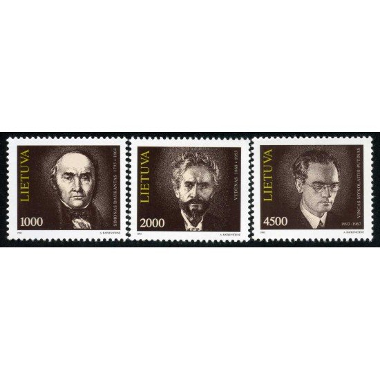 Lituania - 453/55 - 1993 Personajes célebres Lujo