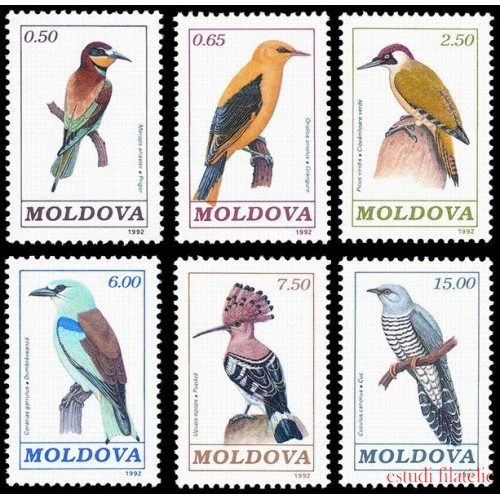 Moldavia  - 10/15 - 1992 Fauna Pájaros Lujo