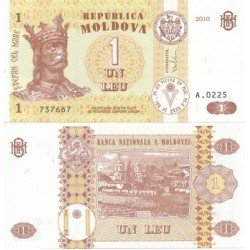 Moldova Moldavia 1 leu 2010 Billete Banknote Sin Circular Moldova Moldavia 1 leu 2010 Billete Banknote Sin Circular
