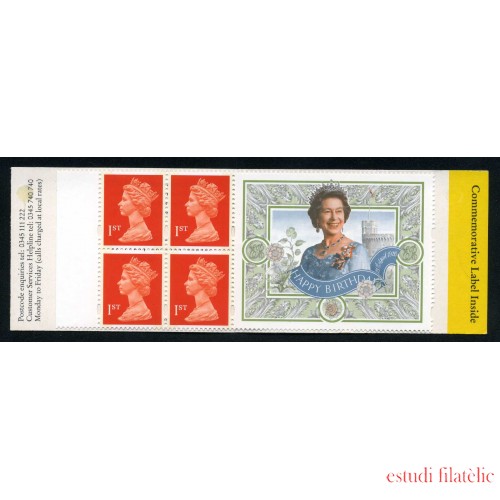Gran Bretaña - 2065Av1-C  Isabel II Carnet bloque de 4 sellos 2065A + viñeta Isabel II  Lujo