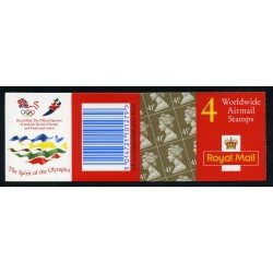 Gran Bretaña - 1717(II)-C - 1995 Isabel II Carnet bloque 4 sellos nº 1717 Logo del patrocinio de los JJOO en reverso Gran Bretaña - 1717(II)-C - 1995 Isabel II Carnet bloque 4 sellos nº 1717 Logo del patrocinio de los JJOO en reverso