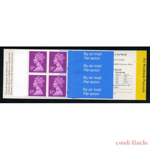 Gran Bretaña - 1883-C 1996 Carnet 4 sellos nº 1883+ 4 etiquetas  por avión  Lujo