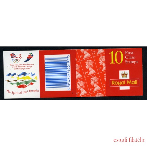 Gran Bretaña - 2065Aa-Cjjoo- Carnet 10 sellos nº  2065Aa Patrocinio de los JJOO en reverso Lujo