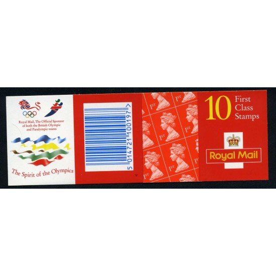 Gran Bretaña - 2065Aa-Cjjoo- Carnet 10 sellos nº  2065Aa Patrocinio de los JJOO en reverso