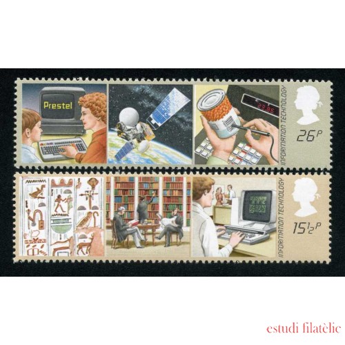 AST/S Gran Bretaña 1056/57 1982 Año de la información y de la tecnología MNH
