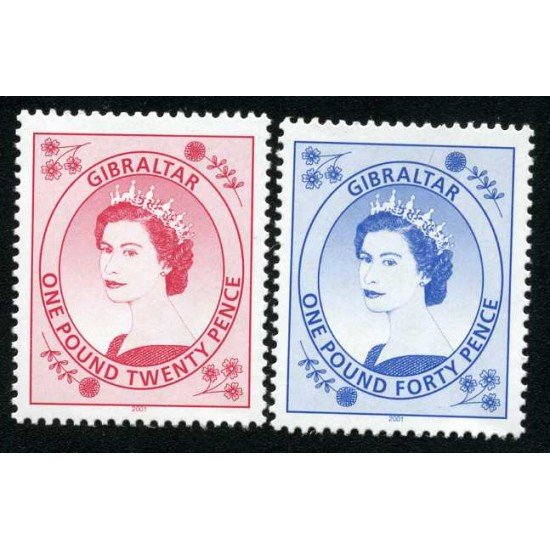 Gibraltar - Nº 977/78 2001 Serie Isabel II Sello de 1999 Lujo
