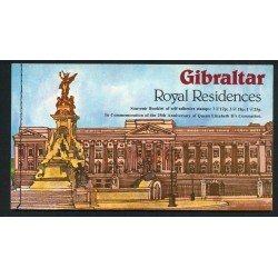 Gibraltar - Nº C 376 1978 Residencias reales Aniv. de Isabel II Carnet 4 pag. 2 de ellas con sellos Lujo Gibraltar - Nº C 376 1978 Residencias reales Aniv. de Isabel II Carnet 4 pag. 2 de ellas con sellos Lujo