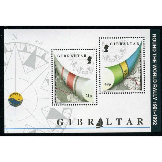 Gibraltar 16 HB 1992 Rally nautico alrededor del mundo 1991-92 Mapa, brújula Lujo Gibraltar 16 HB 1992 Rally nautico alrededor del mundo 1991-92 Mapa, brújula Lujo