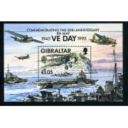 Gibraltar - Nº 20 HB 1995 50º Aniv. del fin de la 2ª guerra mundial Lujo