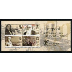 Man (isla de) - HB 66 2007 Liverpool 800 años de comercio con la Isla de Man Personajes célebres Lujo