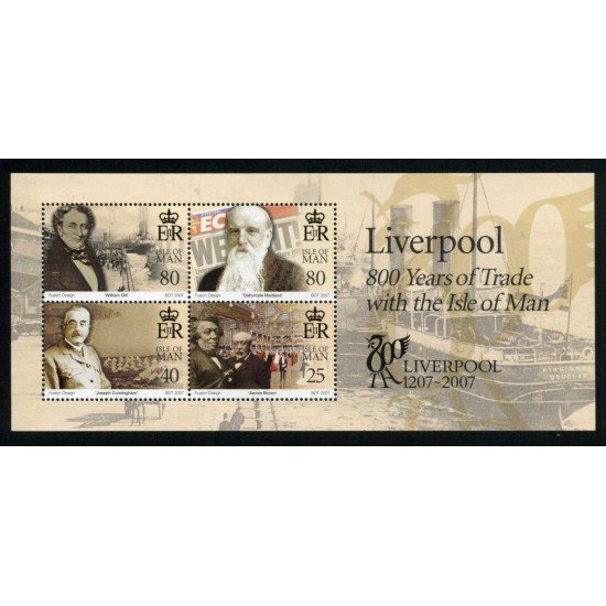 Man (isla de) - HB 66 2007 Liverpool 800 años de comercio con la Isla de Man Personajes célebres Lujo