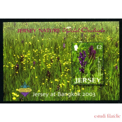 Jersey - HB 51 2003 Bangkok Expo. filatélica inter. Tailandia Flora Flores Orquídeas salvajes Lujo
