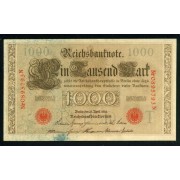 Alemania 1000 Marcos 1910 Billete Banknote Circulado Foto estándar