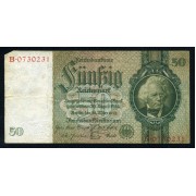 Alemania 50 Marcos 1933 Billete Banknote Circulado Pliegues y alguna ligera doblez Foto estandar