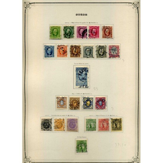 COLECCIÓN COLLECTION SUECIA SWEDEN SVERIGE 1855 - 1935 YVERT 6.932 €