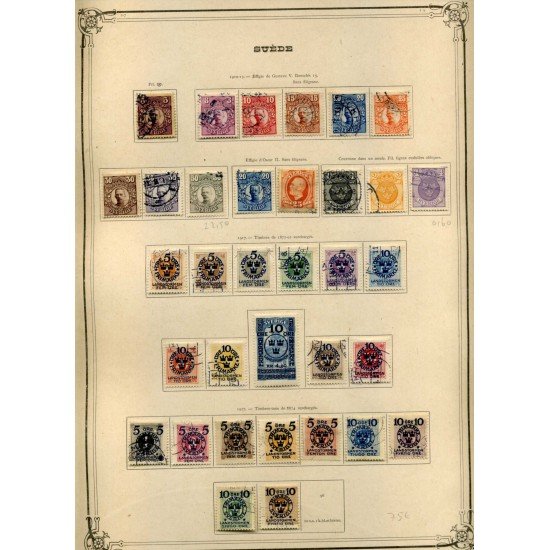 COLECCIÓN COLLECTION SUECIA SWEDEN SVERIGE 1855 - 1935 YVERT 6.932 €