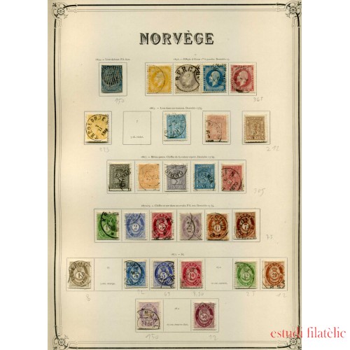 COLECCIÓN COLLECTION NORUEGA NORWAY NORGE 1854 - 1930 YVERT 2.845 €