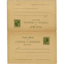España Spain Entero Postal 14 Doble 1884 España Spain Entero Postal 14 Doble 1884