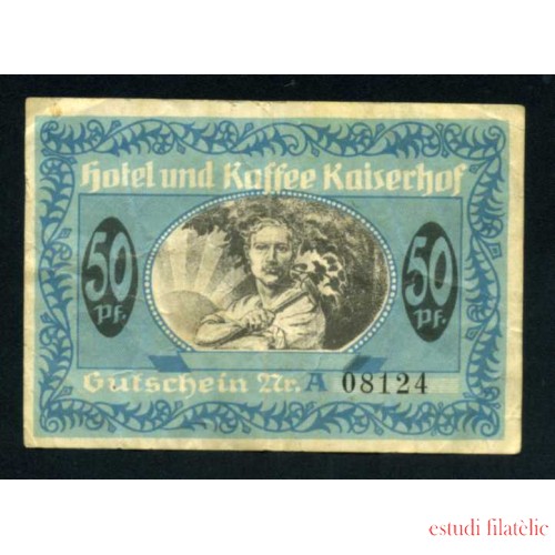 Alemania 50 centavos 1920 Ciudad de Münster Westfalia Bono del Hotel Kaiserhof Pliegues Billete Banknote 