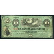 Argentina Concordia 10 pesos 1873 Buen estado Billete Banknote