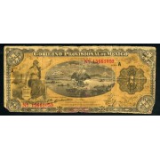 México 1 peso 1915 pesos Billete Banknote circulado 