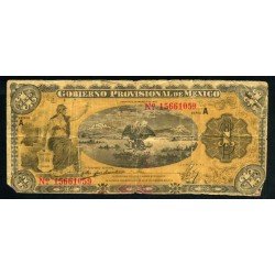 México 1 peso 1915 pesos Billete Banknote circulado
