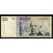 Argentina 50 pesos 2003 Billete Banknote Circulado Pliegues