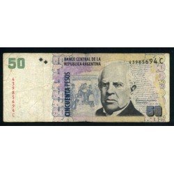 Argentina 50 pesos 2003 Billete Banknote Circulado Pliegues Argentina 50 pesos 2003 Billete Banknote Circulado Pliegues