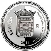 España Spain monedas Euros conmemorativos 2011 Capitales de provincia San Sebastián 5 euros Plata