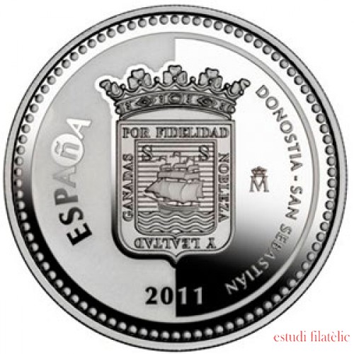 España Spain monedas Euros conmemorativos 2011 Capitales de provincia San Sebastián 5 euros Plata