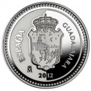 España Spain monedas Euros conmemorativos 2012 Capitales de provincia Guadalajara 5 euros Plata