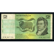 Australia 2 Dolares 1966-72 Billete Banknote Pliegues y dobleces
