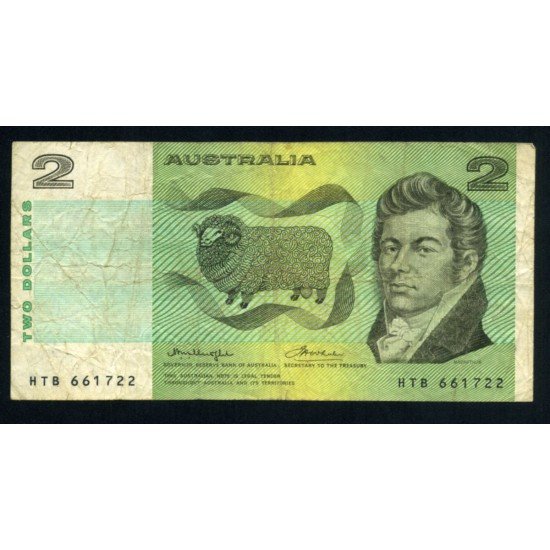 Australia 2 Dolares 1966-72 Billete Banknote Pliegues y dobleces Australia 2 Dolares 1966-72 Billete Banknote Pliegues y dobleces