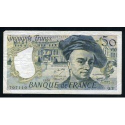 Francia 50 Francos 1976 Billete Banknote Circulado Pliegues Francia 50 Francos 1976 Billete Banknote Circulado Pliegues