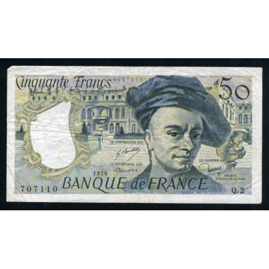 Francia 50 Francos 1976 Billete Banknote Circulado Pliegues Francia 50 Francos 1976 Billete Banknote Circulado Pliegues