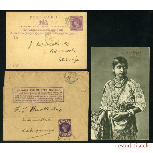 COLECCIÓN COLLECTION HISTORIA POSTAL POSTAL HISTORY CEYLÁN CEYLAN