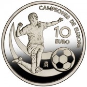 ESPAÑA SPAIN CAMPEONA DE EUROPA DE FÚTBOL 2012 FOOTBALL MONEDA 10 EUROS PLATA