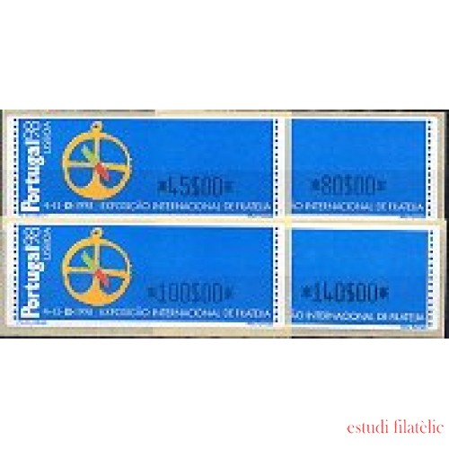 Portugal Atms 1997 Inesc Cifras azules Exposición Internacional de Filatelia 4v D-13