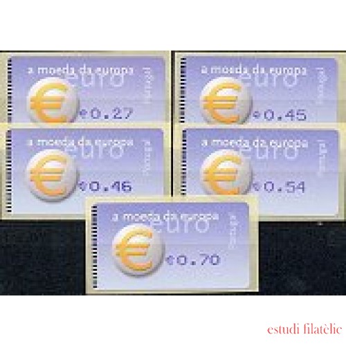 Portugal Atms 2002 Amiel Euro, moneda europea 5v. D-24