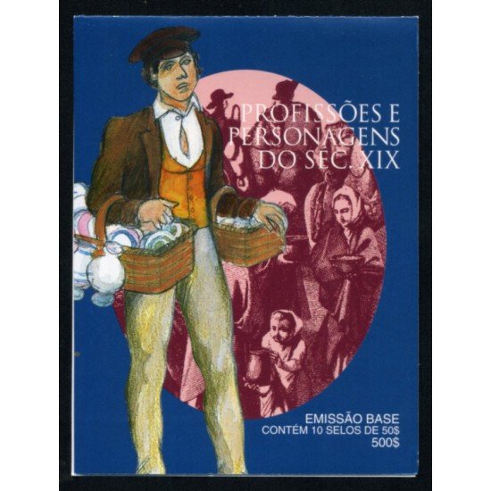 Portugal - 2218 1998 Carnet 10 sellos del nº 2218 Personajes y profesiones del S XIX Vendedor de vajilla  Lujo