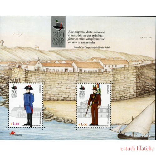 Portugal - 189 - 200 Aniv. de la Escuela Militar Alumnos - soldados Barco ... Lujo