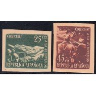 España Spain 787/88A 1938 Homenaje a la División 43 Civil War Military Imperforate SD MNH