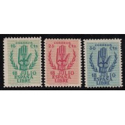 España Spain 851/53 ( 851/54 ) 1938 Alzamiento Nacional Mano MNH Serie corta España Spain 851/53 ( 851/54 ) 1938 Alzamiento Nacional Mano MNH Serie corta