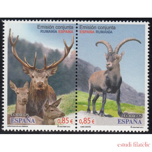 España Spain Emisión conjunta 2012 España-Rumanía Fauna Ciervo Deer MNH